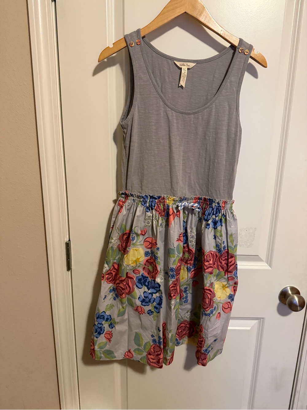 Matilda Jane Gray Tank Dress with Multicolor Floral Skirt